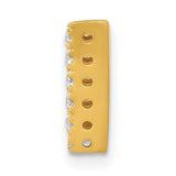10k Yellow Gold Letter V Pendant with Pavé Setting and Clear Cubic Zirconia