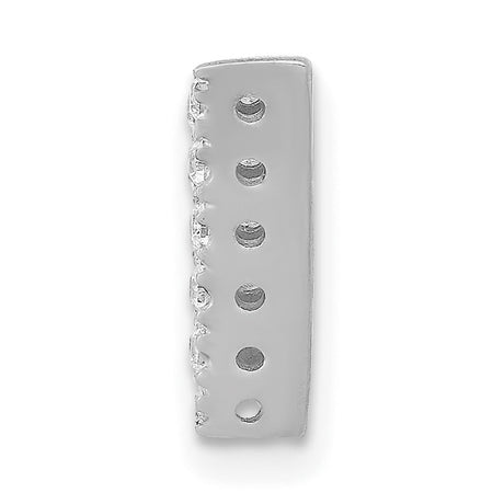 14k White Gold Letter V Pendant with Pavé Set Round Diamonds