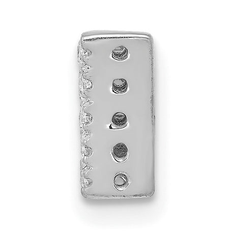 14k White Gold Letter W Pendant Charm with Diamond Accents, Pavé Set Initial Design