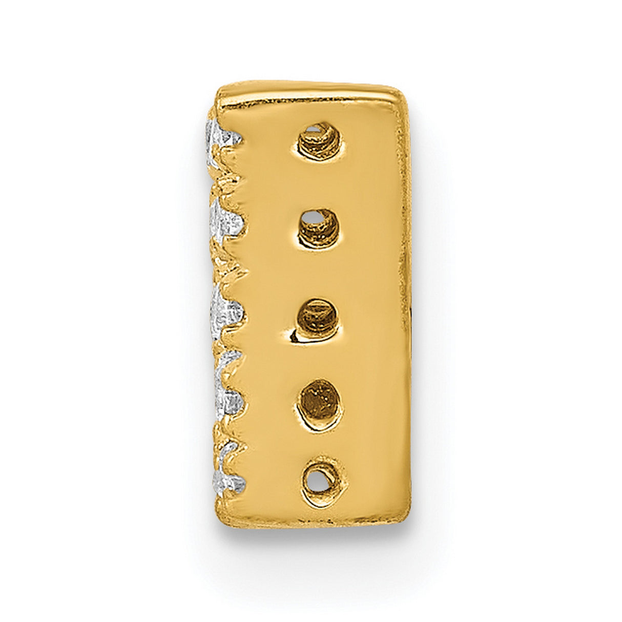 14k Yellow Gold Letter W Pendant with Pavé Cubic Zirconia, Dainty Alphabet Charm