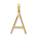 14k Yellow Gold Letter A Pendant with Round Gemstone Detailing, Personalized Alphabet Charm