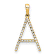 14k Yellow Gold Letter A Pendant with Round Gemstone Detailing, Personalized Alphabet Charm