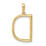 14k Yellow Gold Letter D Pendant with White Stones, Dainty Alphabet Charm for Women