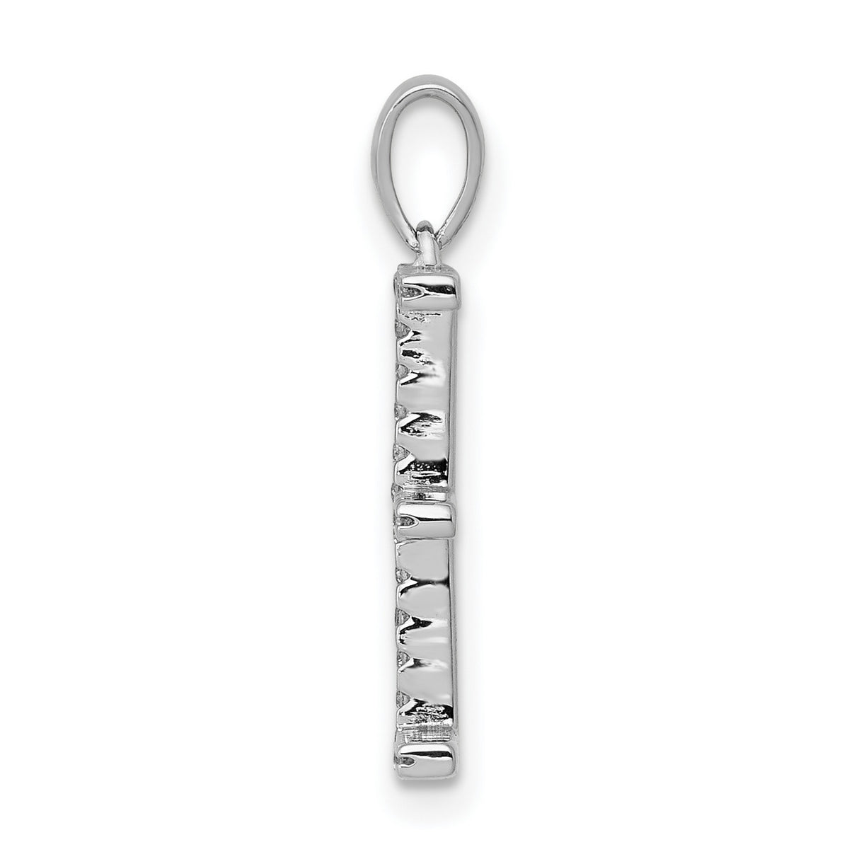 14k White Gold Initial Pendant with Diamond, Letter E Charm, Minimalist Monogram Style