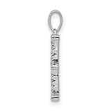 14k White Gold Initial Pendant with Diamond, Letter E Charm, Minimalist Monogram Style