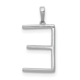 14k White Gold Initial Pendant with Diamond, Letter E Charm, Minimalist Monogram Style