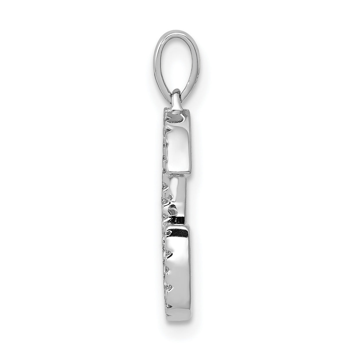 14k White Gold Diamond G Initial Pendant, Pavé Letter Charm Necklace for Women