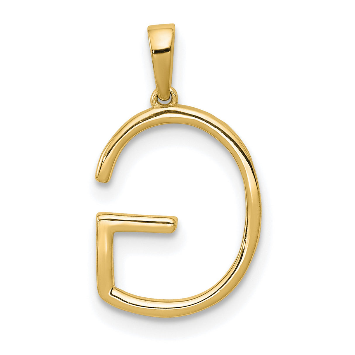 14k Yellow Gold Letter G Pendant with White Stones, Dainty Initial Charm for Women or Unisex Wear