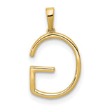 14k Yellow Gold Letter G Pendant with White Stones, Dainty Initial Charm for Women or Unisex Wear