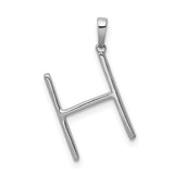 14k White Gold H Initial Pendant with Diamond Accent, Alphabet Charm for Women