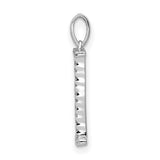 14k White Gold Diamond Initial I Pendant, Dainty Letter Charm Jewelry for Women