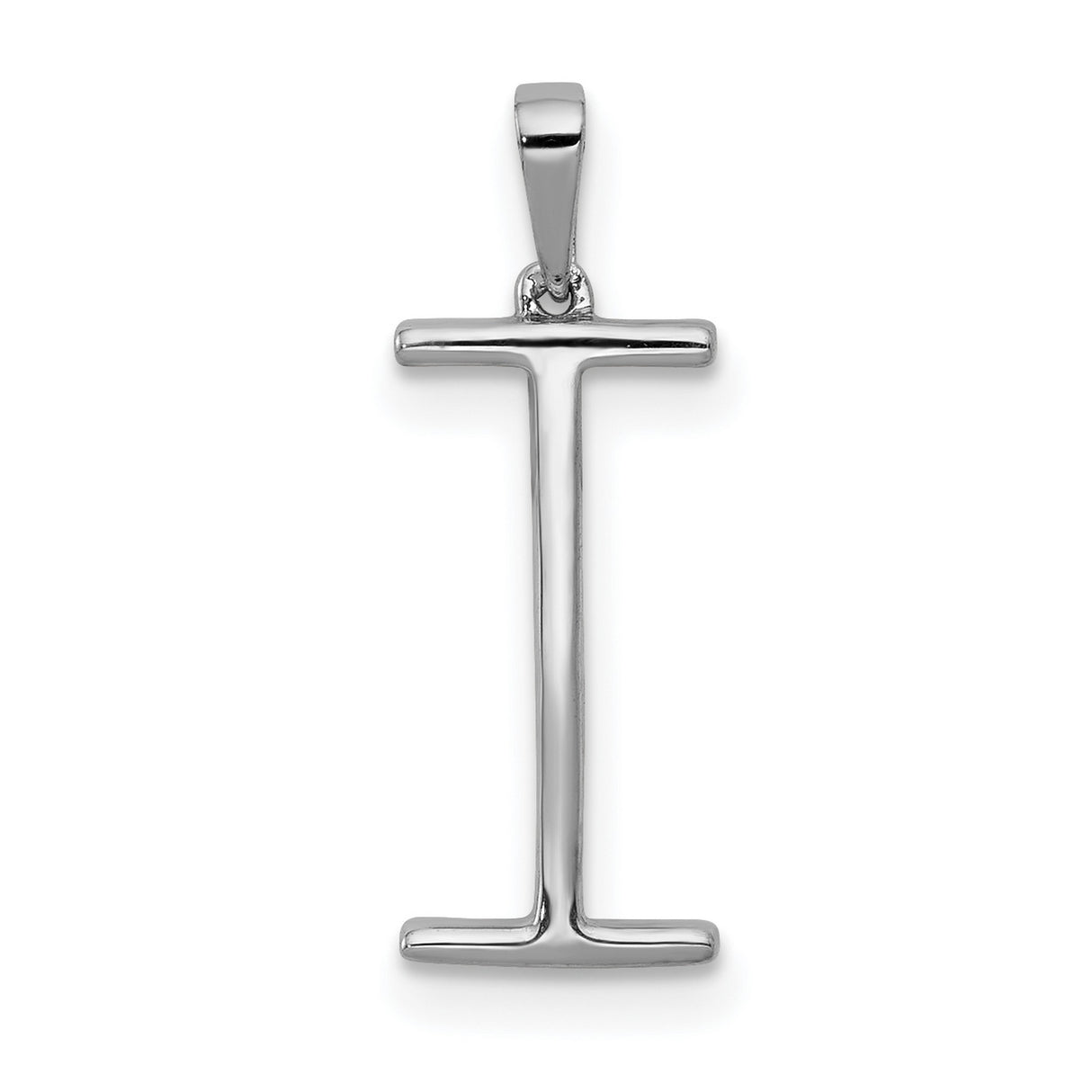 14k White Gold Diamond Initial I Pendant, Dainty Letter Charm Jewelry for Women