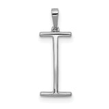 14k White Gold Diamond Initial I Pendant, Dainty Letter Charm Jewelry for Women