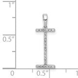14k White Gold Diamond Initial I Pendant, Dainty Letter Charm Jewelry for Women