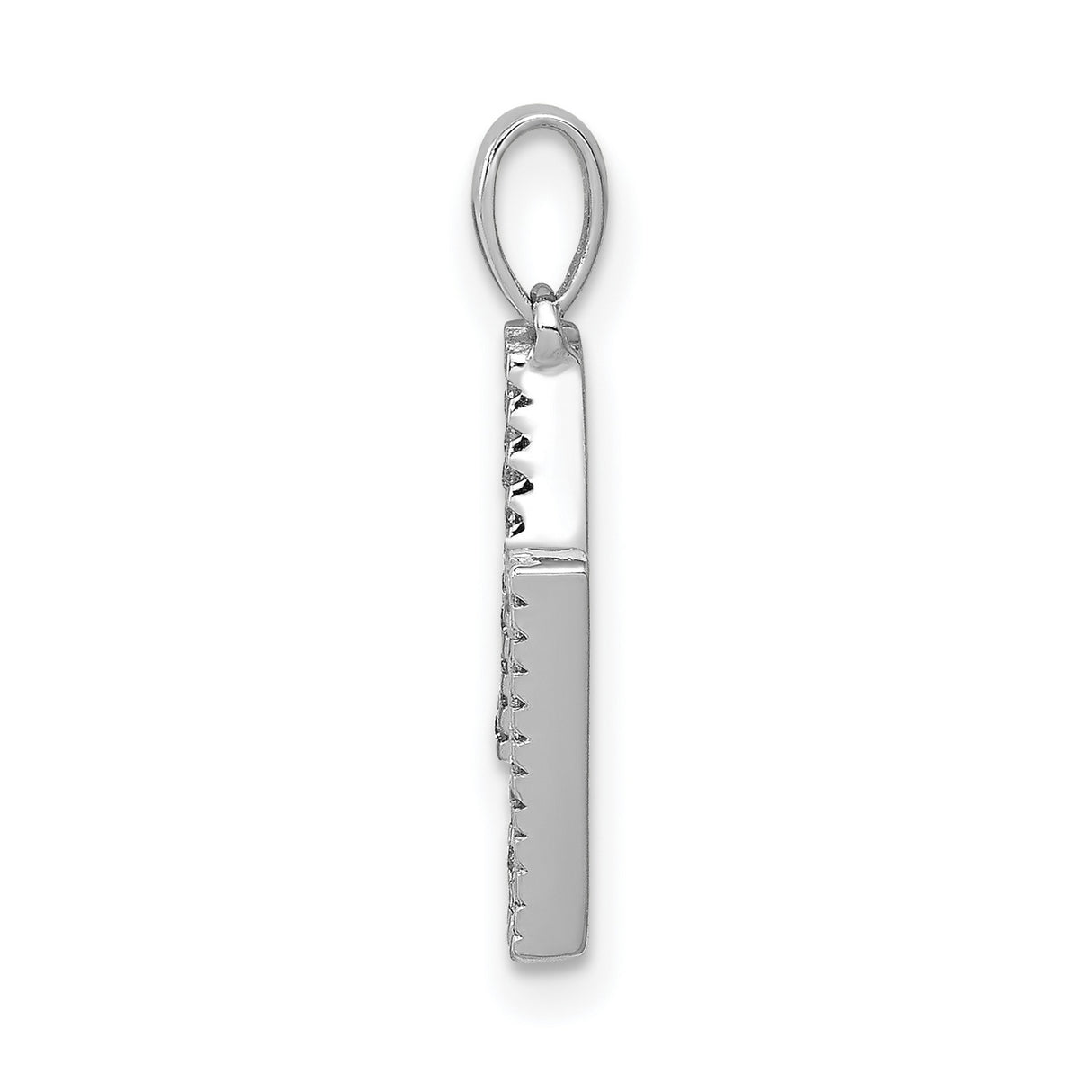 14k White Gold Diamond Letter N Pendant, Pavé Initial Charm for Women