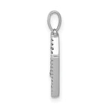 14k White Gold Diamond Letter N Pendant, Pavé Initial Charm for Women