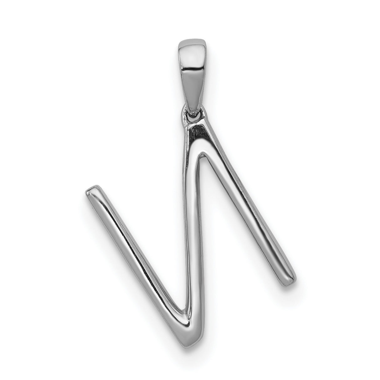 14k White Gold Diamond Letter N Pendant, Pavé Initial Charm for Women