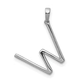 14k White Gold Diamond Letter Z Pendant, Minimalist Initial Charm for Women