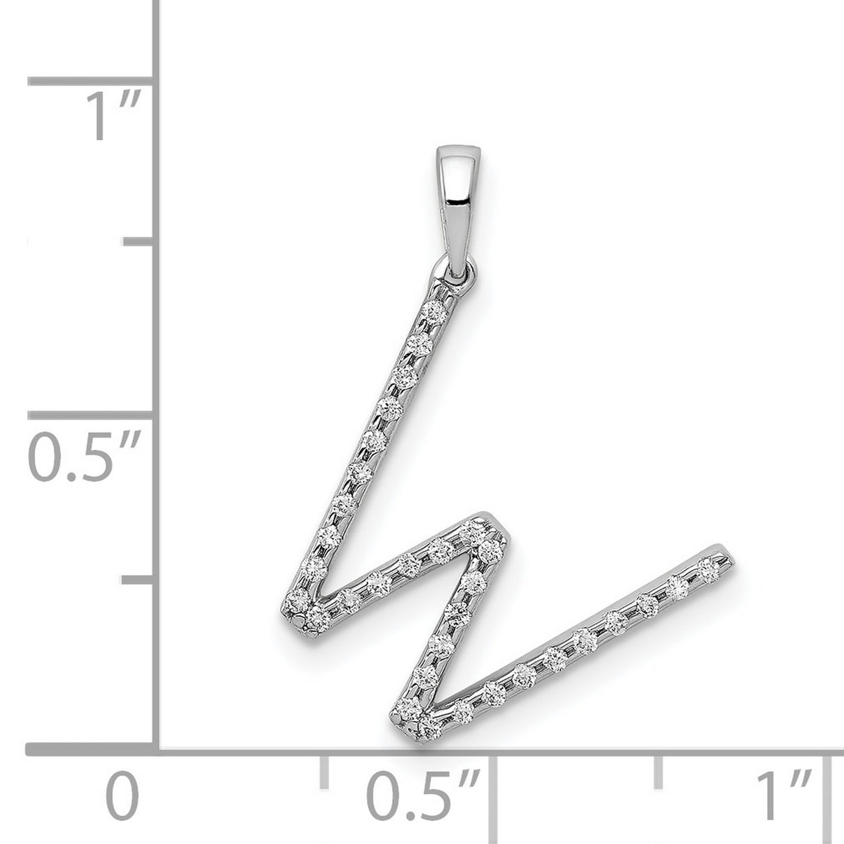 14k White Gold Diamond Letter Z Pendant, Minimalist Initial Charm for Women