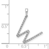 14k White Gold Diamond Letter Z Pendant, Minimalist Initial Charm for Women