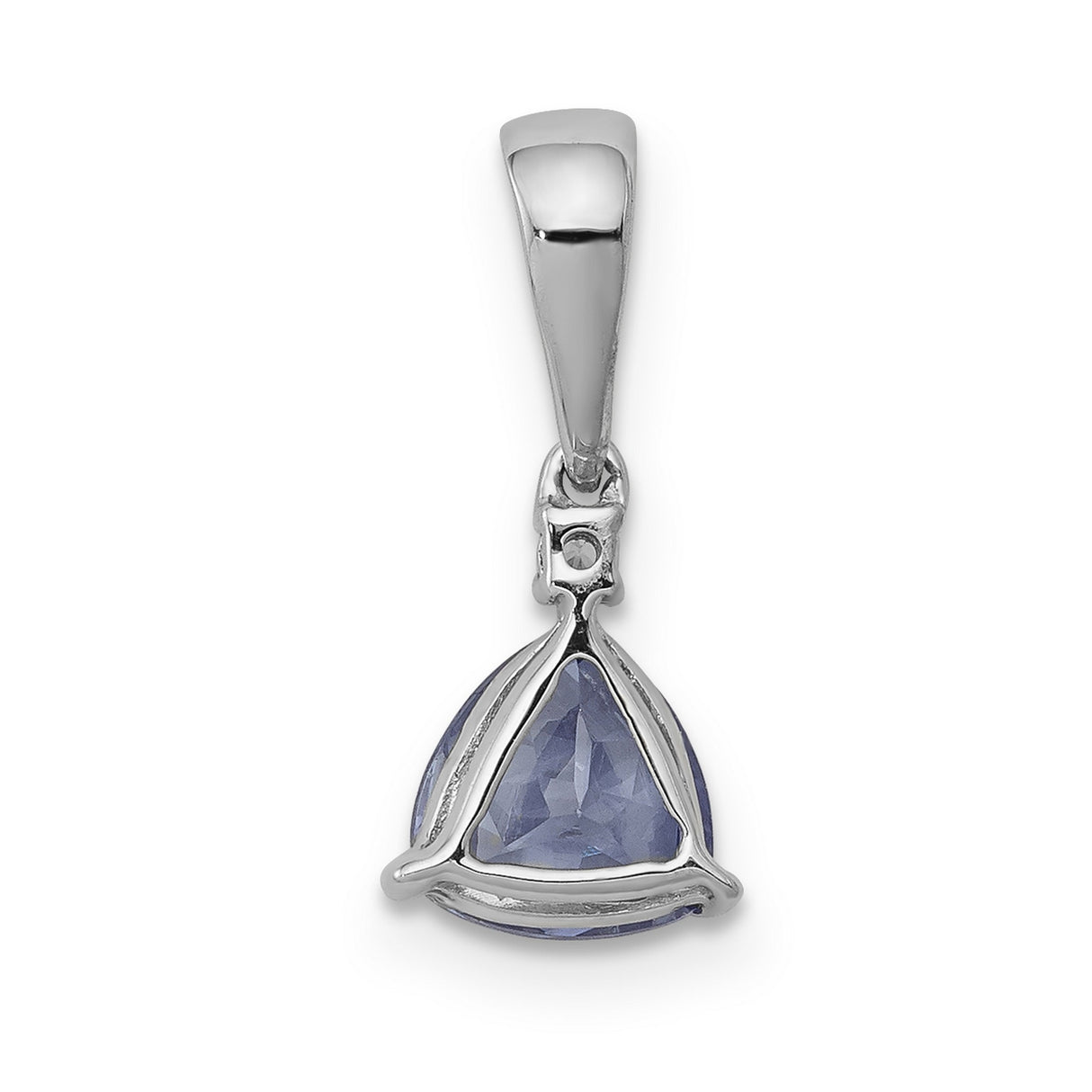 .72 Tanzanite Diamond Charm Pendant in Real 14k White Gold