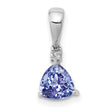 .72 Tanzanite Diamond Charm Pendant in Real 14k White Gold