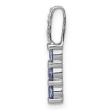 .60 Tanzanite and Diamond Chain Slide Charm Pendant in Real 14k White Gold