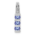 .60 Tanzanite and Diamond Chain Slide Charm Pendant in Real 14k White Gold