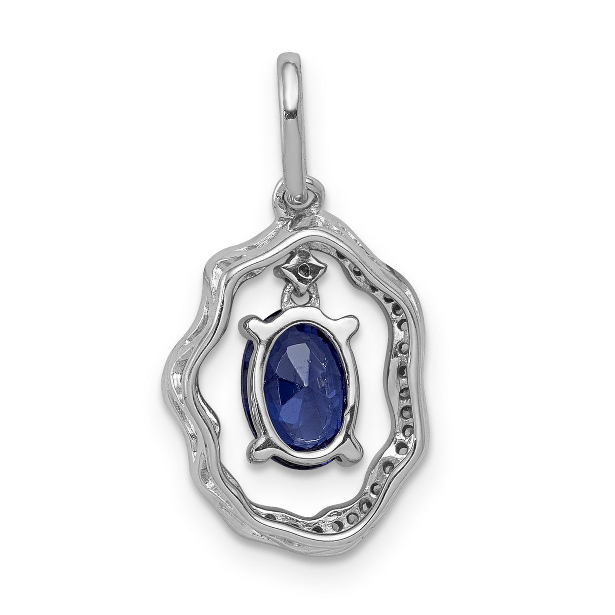 .62 Tanzanite and Diamond Dangle Charm Pendant in Real 14k White Gold