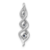 14k White Gold Pendant with Blue Sapphires, Twisted Infinity Swirl Design for Women