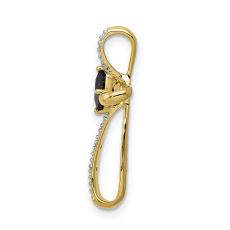 10k Multi-Tone Gold Cross Pendant with Lab Created Sapphire and Diamond Accent