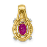 1/5ct Diamond and 1.10 Ruby Charm Pendant in Real 14k Yellow Gold