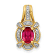 1/5ct Diamond and 1.10 Ruby Charm Pendant in Real 14k Yellow Gold