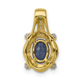14k Yellow Gold Pendant with Sapphire and Diamond Accents, Vintage Inspired Jewelry for Women