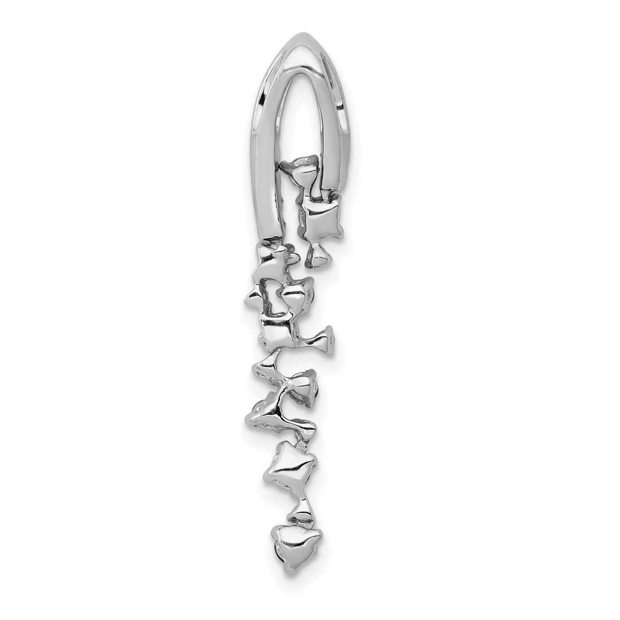 1/5ct Diamond and .36 Sapphire Chain Slide Charm Pendant in Real 14k White Gold