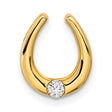 14k Yellow Gold Horseshoe Pendant with Diamond, Good Luck Charm Necklace for Women