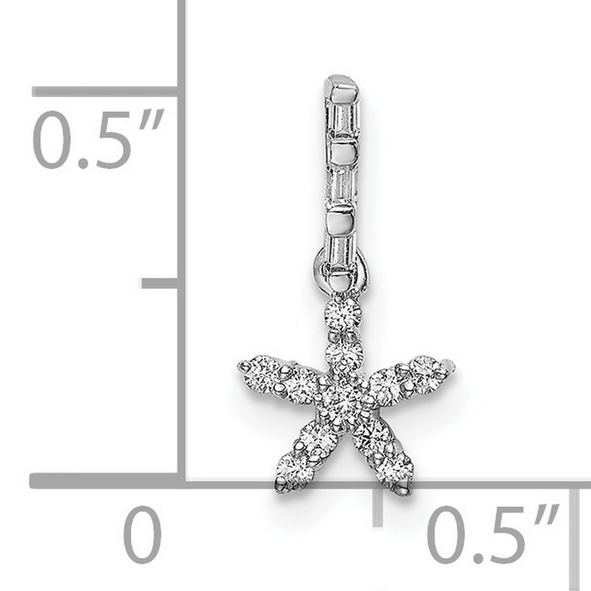 14k White Gold Starfish Pendant with Diamond Accents, Ocean-Inspired Nautical Jewelry for Women