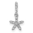 14k White Gold Starfish Pendant with Diamond Accents, Ocean-Inspired Nautical Jewelry for Women
