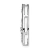 14k White Gold Teardrop Pendant with Graduated Round Cut Diamonds, Modern Open Design
