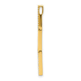 14k Yellow Gold Bar Pendant with Diamond Accents, Modern Geometric Minimalist Design