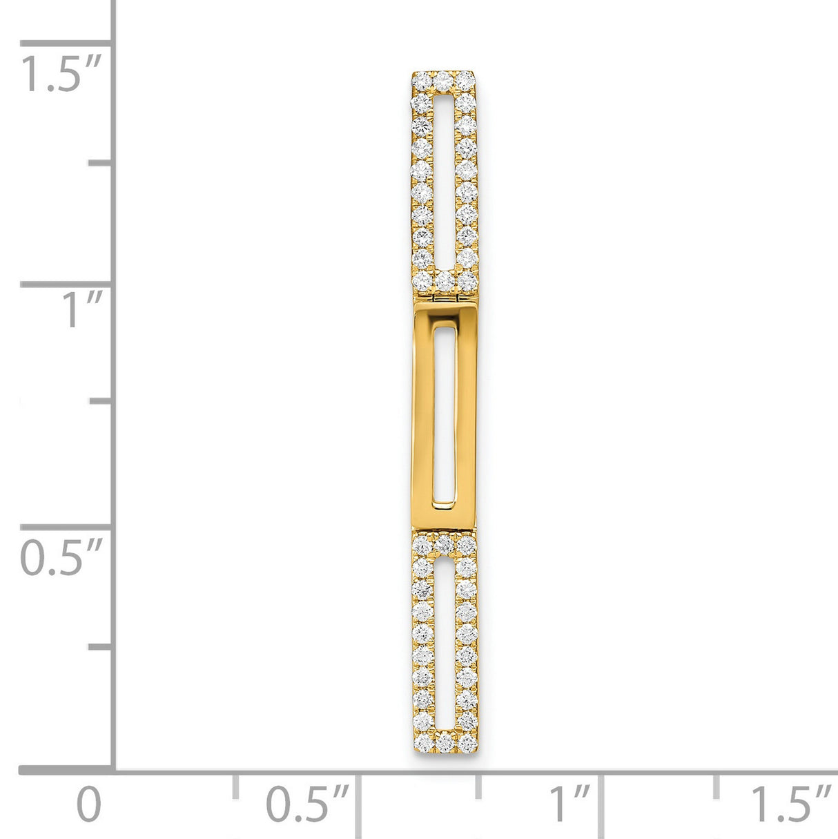 14k Yellow Gold Bar Pendant with Diamond Accents, Modern Geometric Minimalist Design