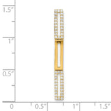 14k Yellow Gold Bar Pendant with Diamond Accents, Modern Geometric Minimalist Design