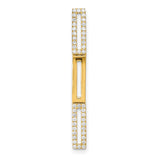 14k Yellow Gold Bar Pendant with Diamond Accents, Modern Geometric Minimalist Design