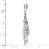 14k White Gold Pendant with Diamond, Modern Geometric Layered Design for Women