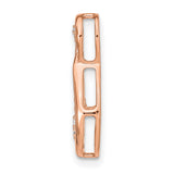 14k Rose Gold Teardrop Pendant with Diamond and Open Infinity Loop Design for Women