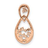 14k Rose Gold Teardrop Pendant with Diamond and Open Infinity Loop Design for Women