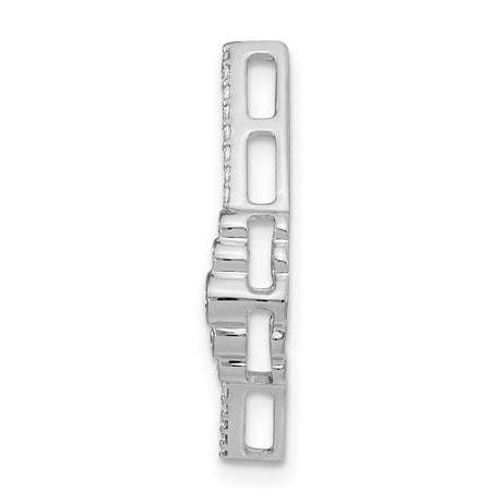 14k White Gold Marquise Pendant with Bezel Set Diamonds, Modern Minimalist Design