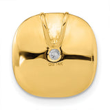 14k Yellow Gold Mens Pendant with Diamond Accents, Geometric Cluster Design, Lattice Texture