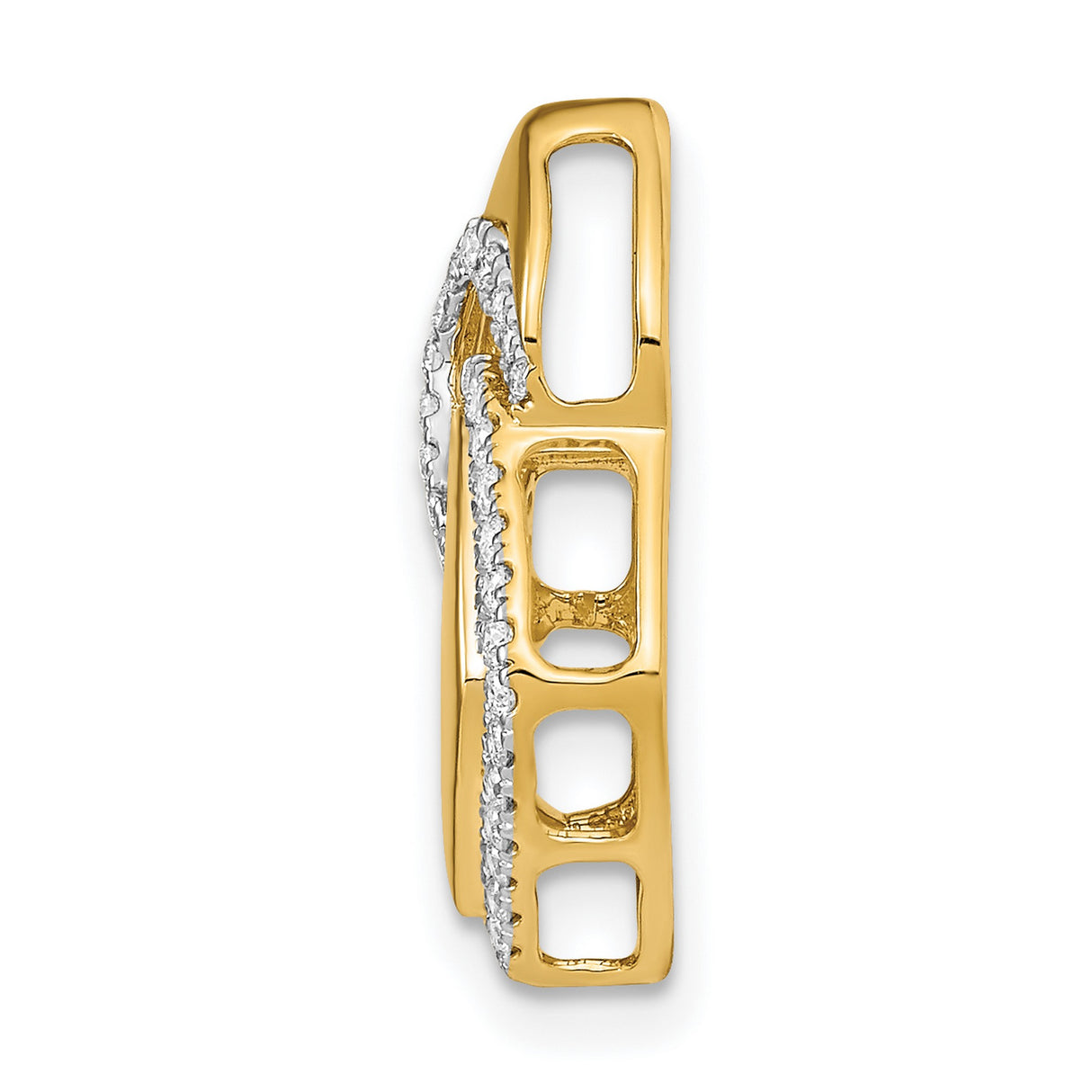 14k Yellow Gold Pendant with Diamond Accents and Interlocking Geometric Shapes