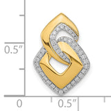 14k Yellow Gold Pendant with Diamond Accents and Interlocking Geometric Shapes